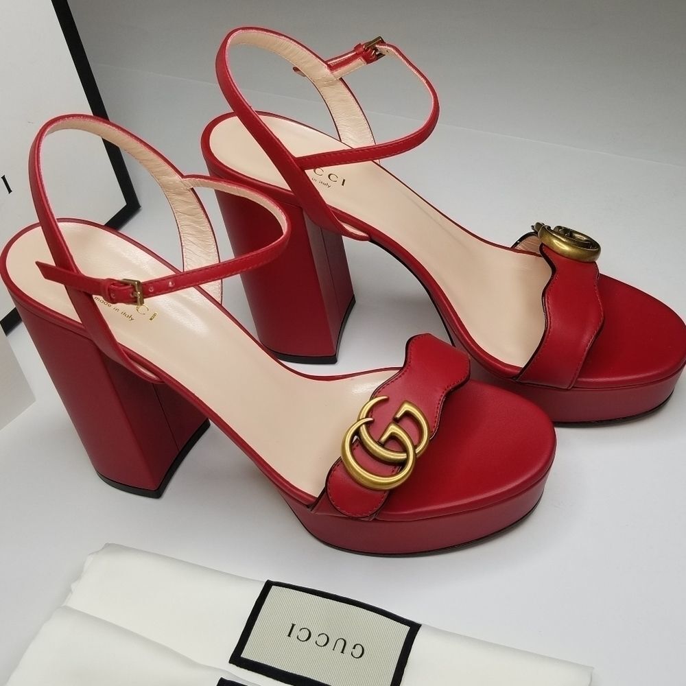 Gucci Blood Red GG Heel Shoes - Picture 11 of 12